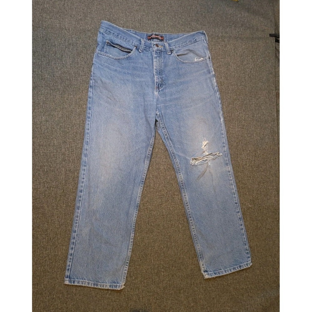 Vtg Lee Relaxed Fit Jeans Men's 36x30 Blue Medium Wash Straight Leg Denim Pants
